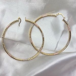 3 Tone Hoop Earrings